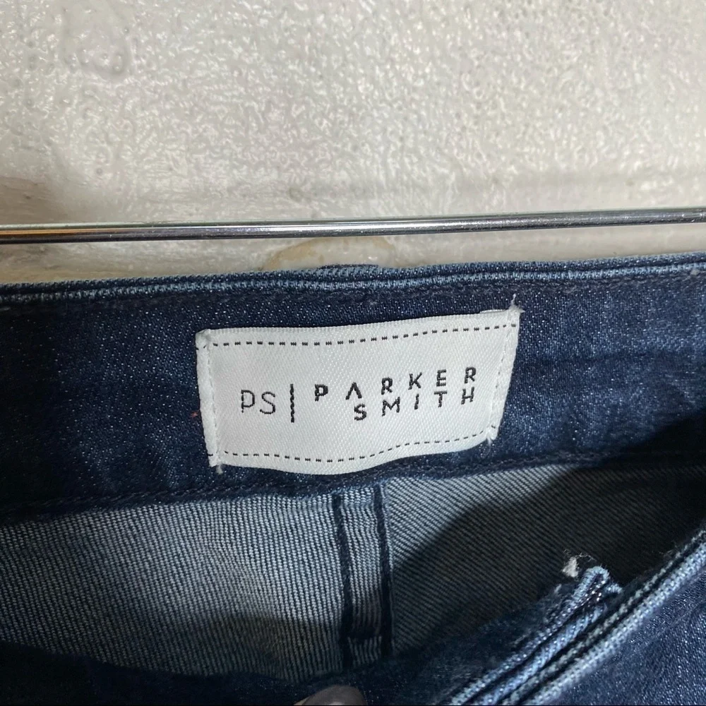 Parker Smith Peekaboo Split Hem Side Stripe Jeans in Baltic Dark Wash Size 28